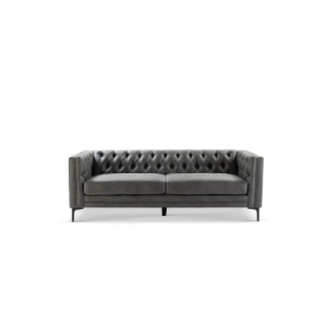 Brinna Grey Leather Couch