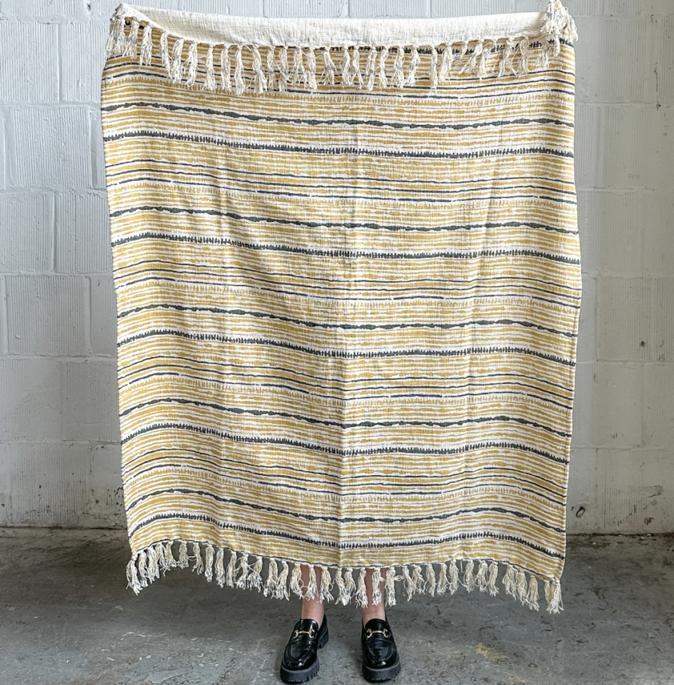 Yellow and Blue Throw