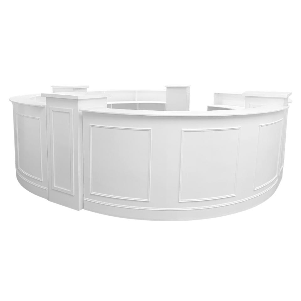 White Round Bar + Pedestals