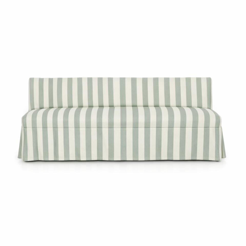 Green Stripe Harlowe Banquette Sip Cover