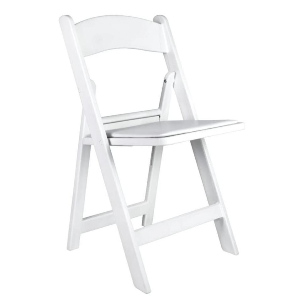White Resin Folding Chair